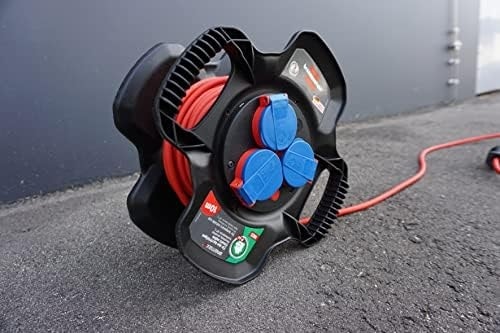 Menashop Metrashop Kauçuk Kablo Makarası X-Gum IP44 / Kauçuk Şantiye Için Kablo Makarası (10 M, Dış Mekanda Sürekli Kullanım, Özel Kauçuk Karışımı, Almanya'da Üretilmiştir)