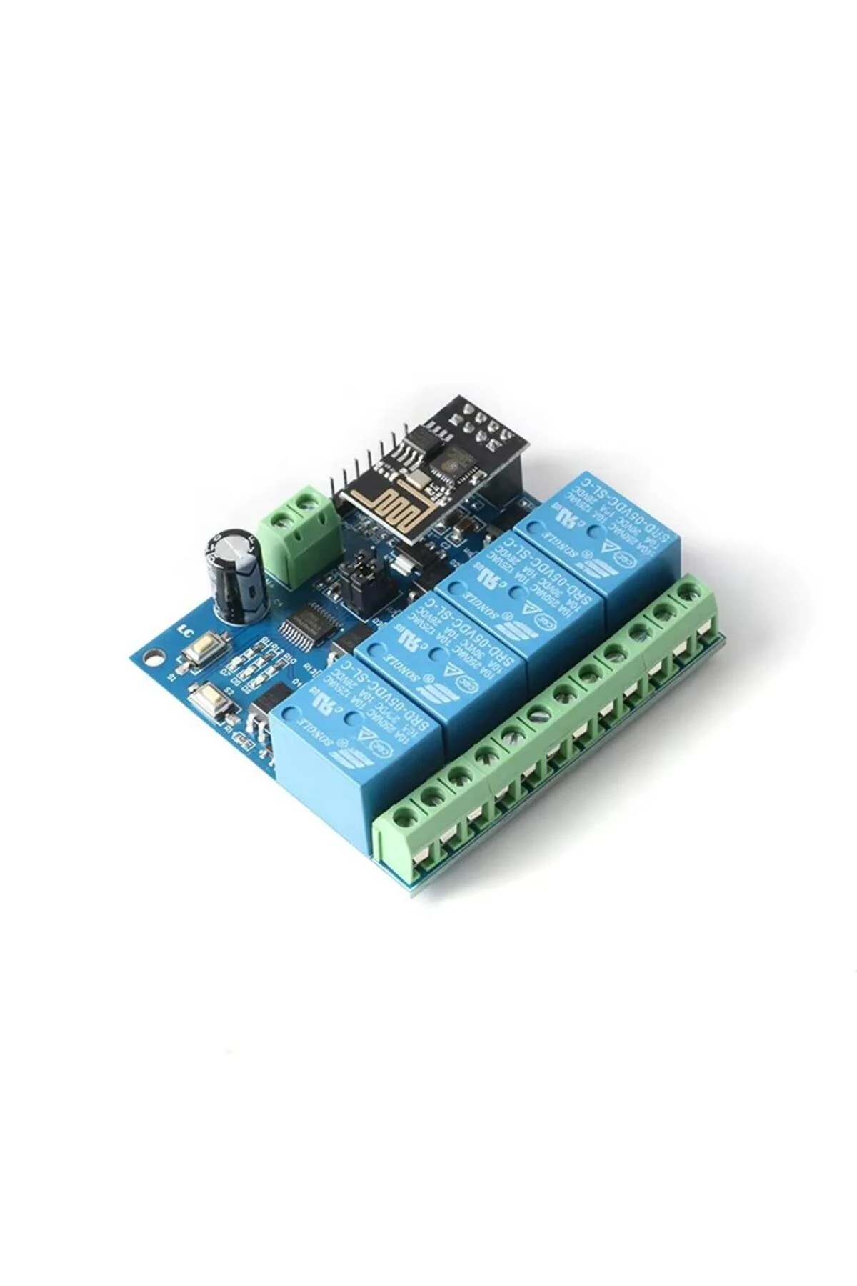 ESP8266 ESP-01 12V 4 Kanallı WiFi Röle Modülü - Akıllı Ev Uzaktan Kontrol Anahtarı