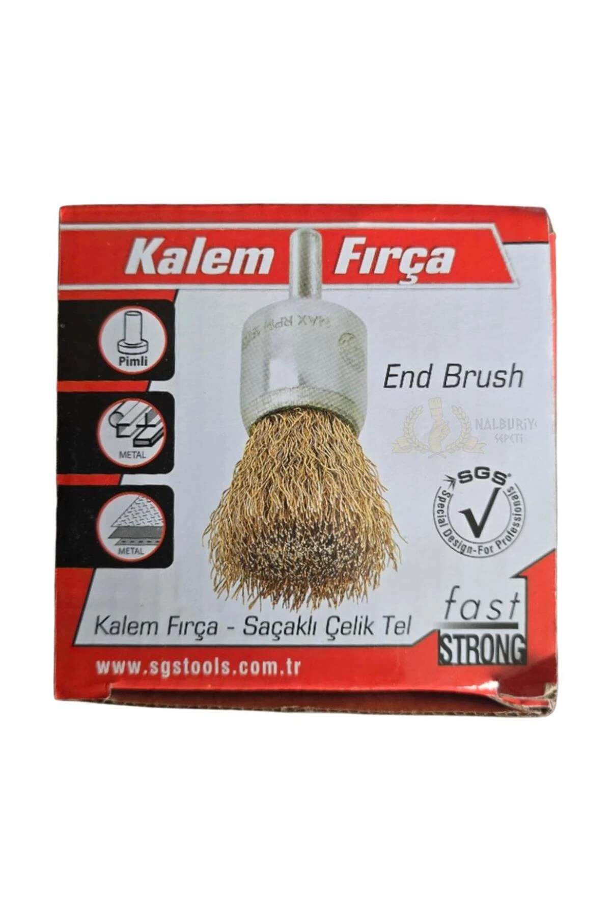 Pimli Çelik Tel Fırça - Saçaklı Kalem - 19 mm. - 1 Adet