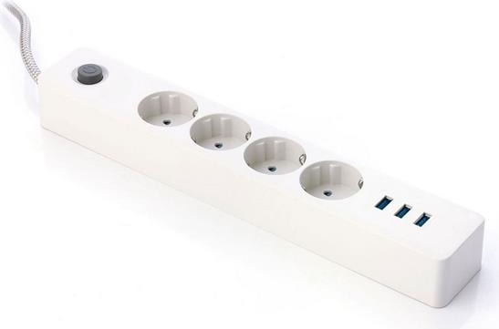 Termak Akım Korumalı 4 Priz 3 USB Girişli Uzatma Kablosu Güç ve Şarj Siyah Renk Gönderilir