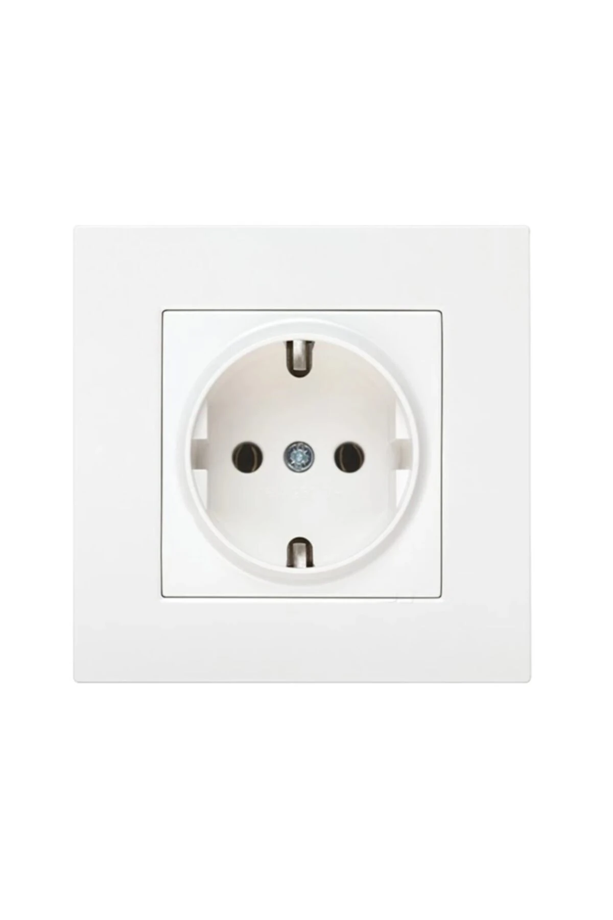 Karre Seri Beyaz Renk Topraklı Priz Çerçeve Dahil 3 Adet