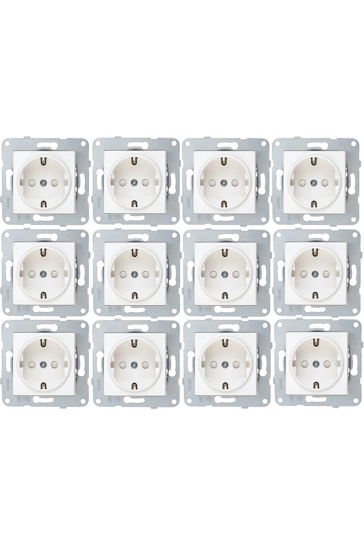 Karre - Meridian 12 Adet Çocuk Korumalı Topraklı Priz - Çerçevesiz