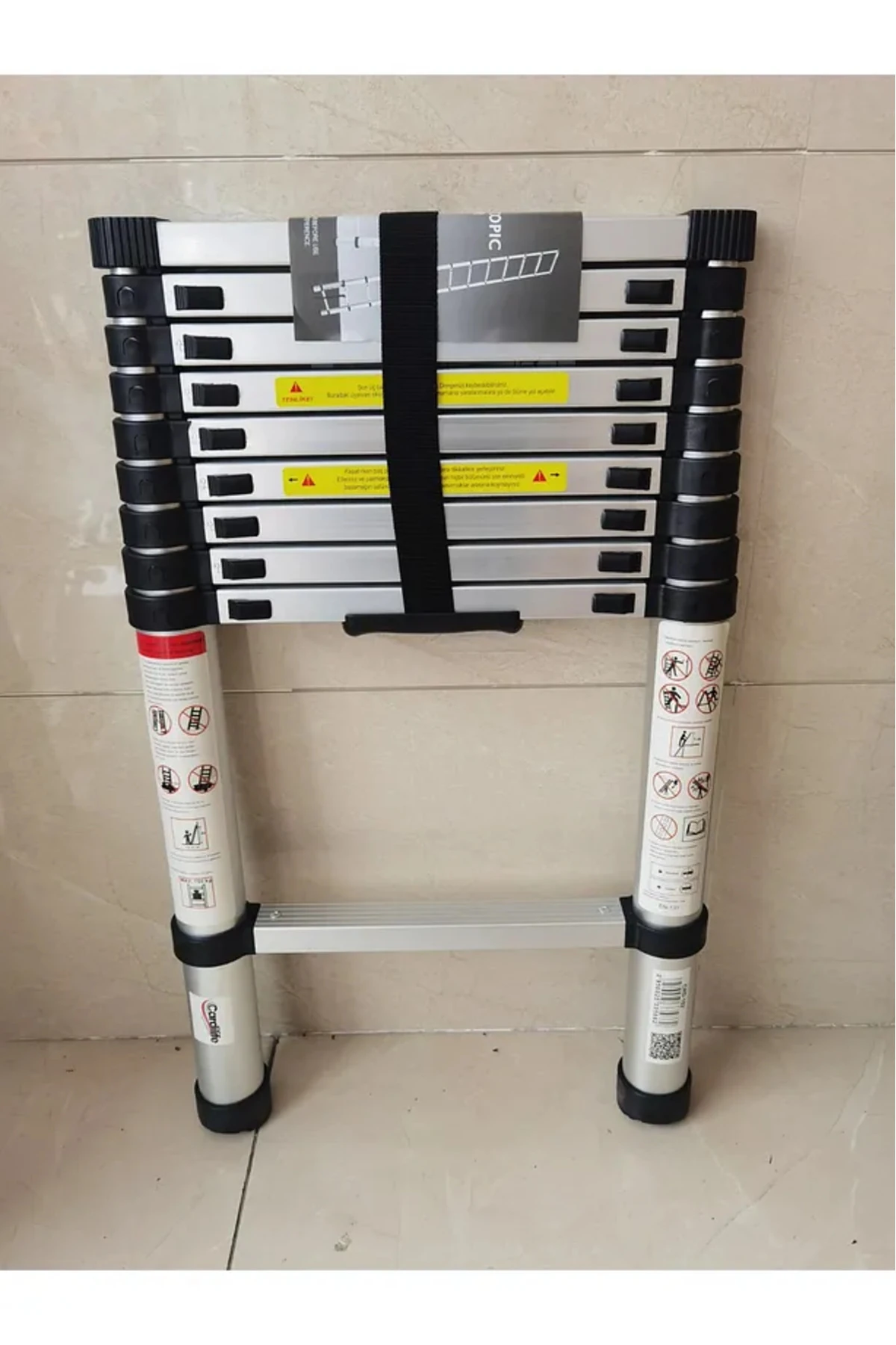 Teleskopik Alüminyum Merdiven 2.6m | EN131 Sertifikalı | Sürgülü Uzayan Ev İnşaat Kamp Merdiveni