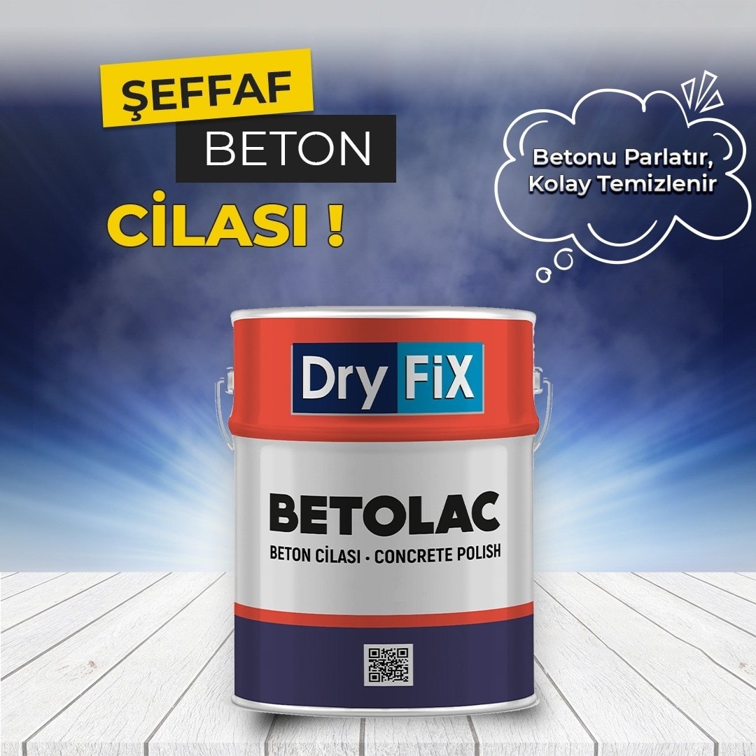 Betolac Poliüretan Esaslı Parlak Beton Cilası 4 Kg Şeffaf Uv Dayanımlı
