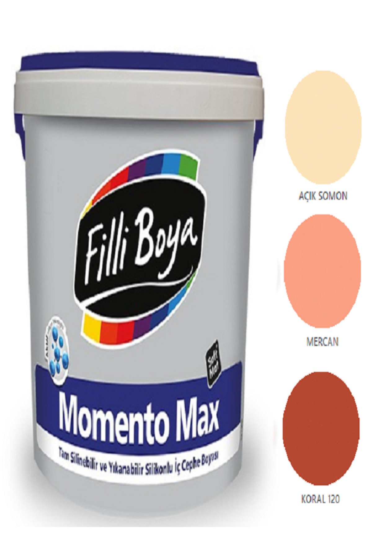 Momento Max Tam Silinebilir Yıkanabilir Silikonlu Mat Boya 15lt (koral 120)