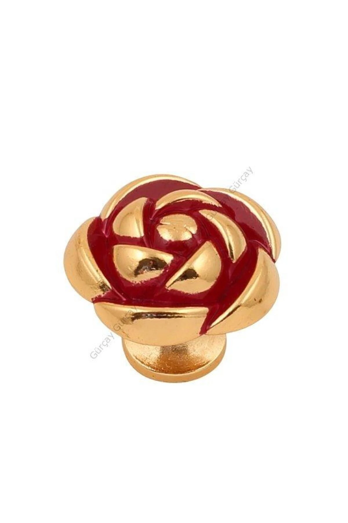 Gül Düğme Kulp Altın-kırmızı (2 ADET)