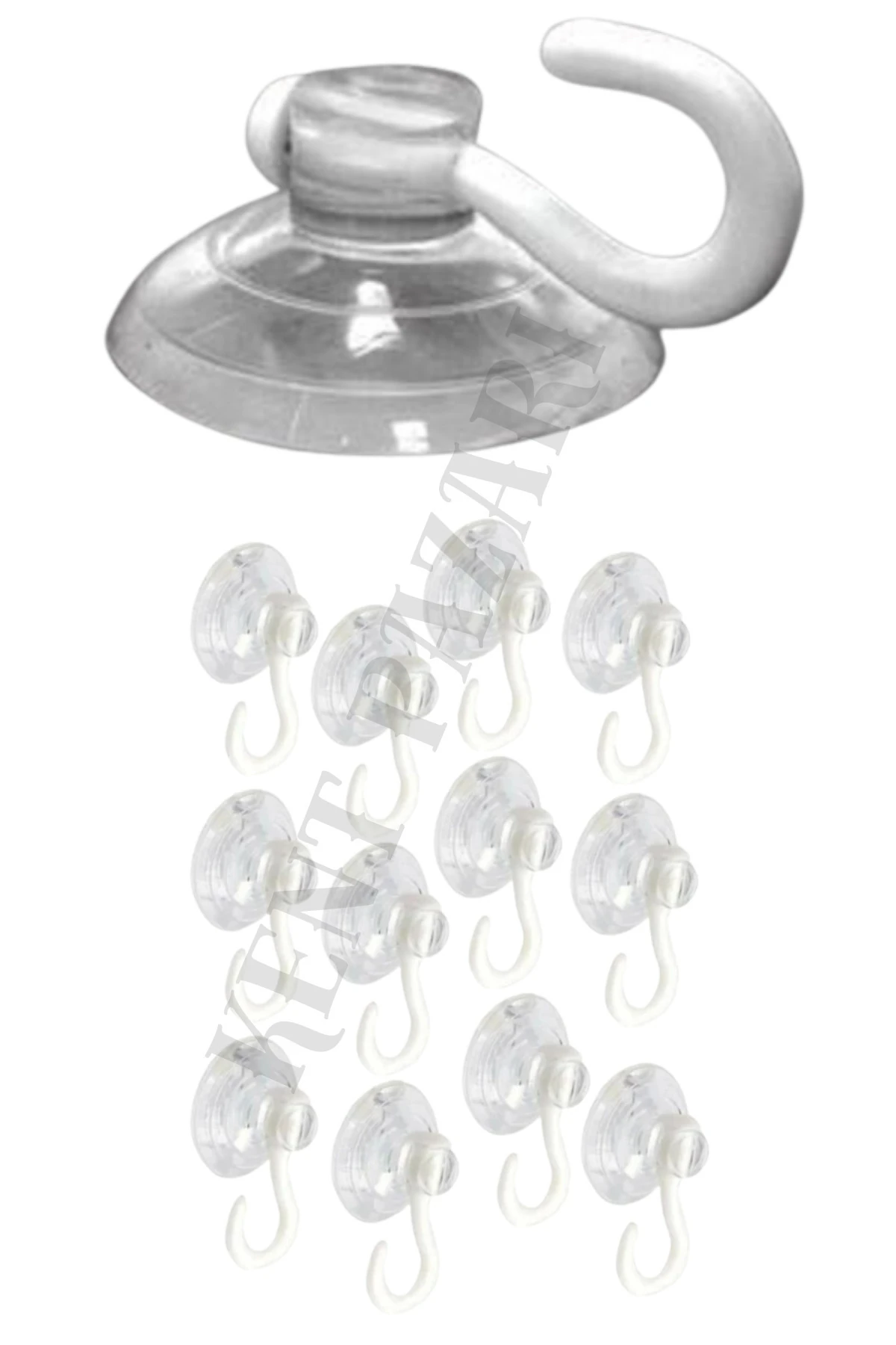 Kancalı Cam Vantuzu 5 Adet Şeffaf Vantuz Askı Öpücük Askı 3 cm