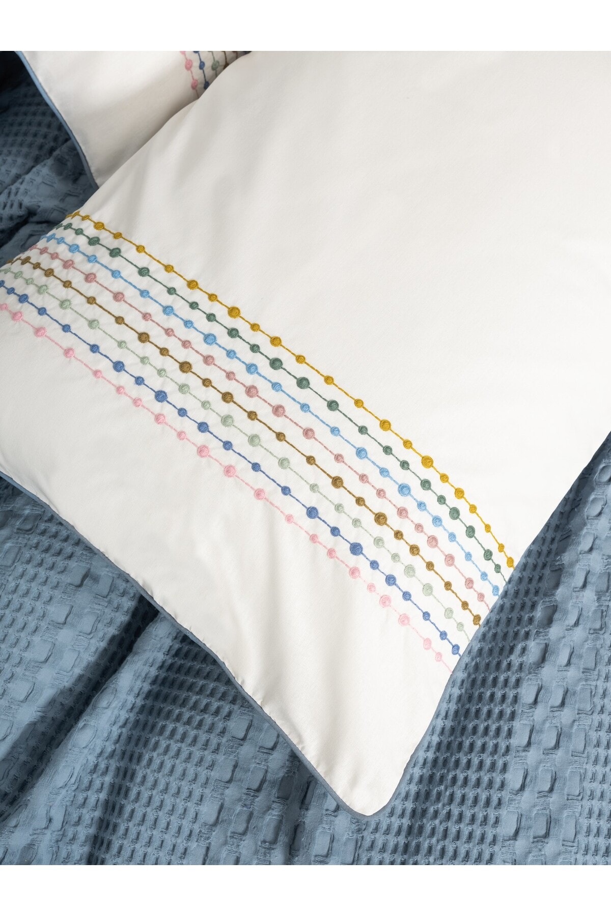 Aura Tek Kişilik Pike Takımı Pebble Indigo