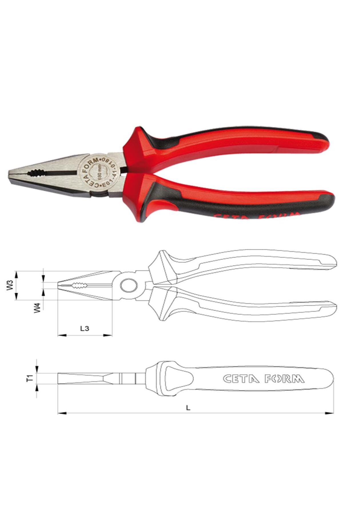 180 Mm Kombine Pense Polisajlı-duotec Sap E01-41-0180