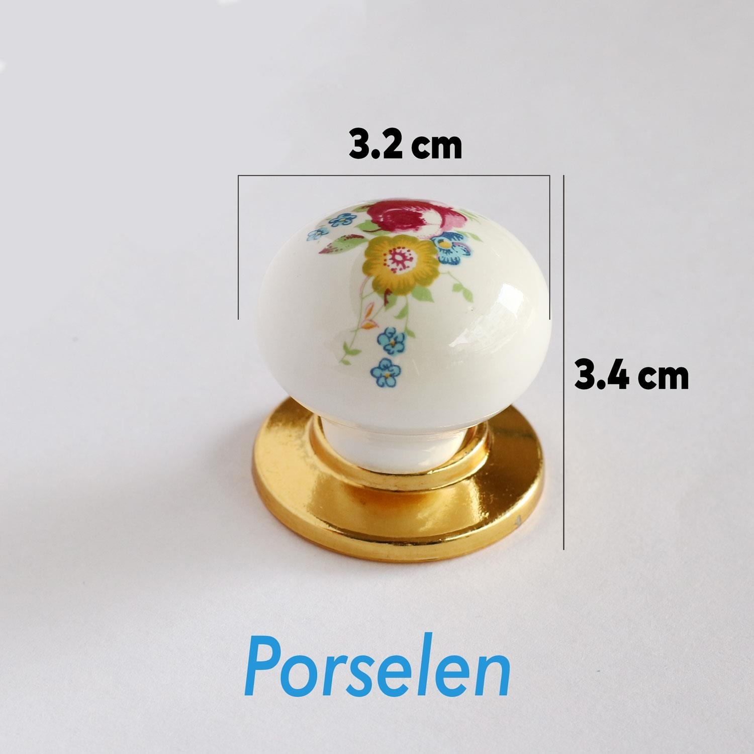 Gül Gerçek Porselen Gold Düğme Kulplar Mobilya Mutfak Dolabı Çekmece Dolap Kapak Kulpu Kulbu Altın