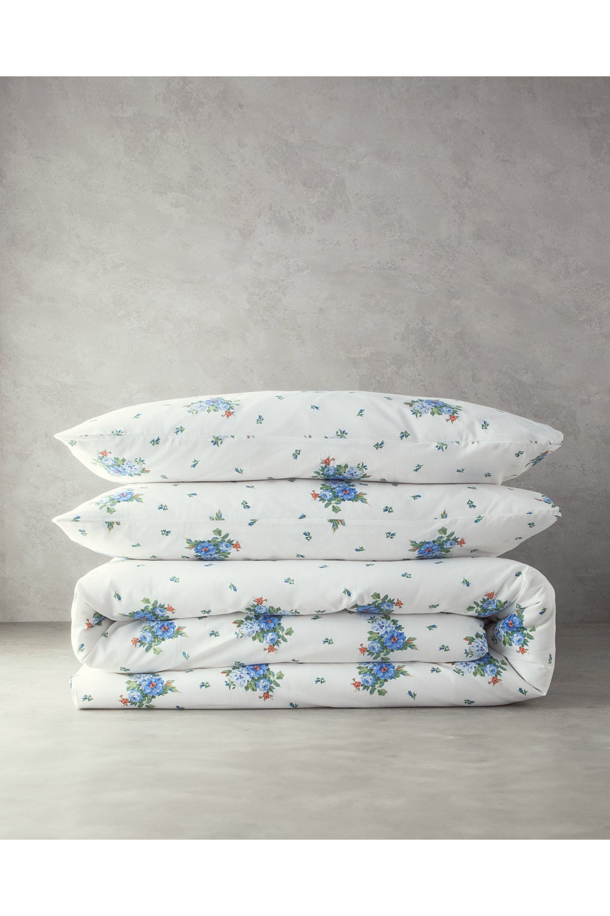 Fragrant Flowers King Size Nevresim Seti Mavi
