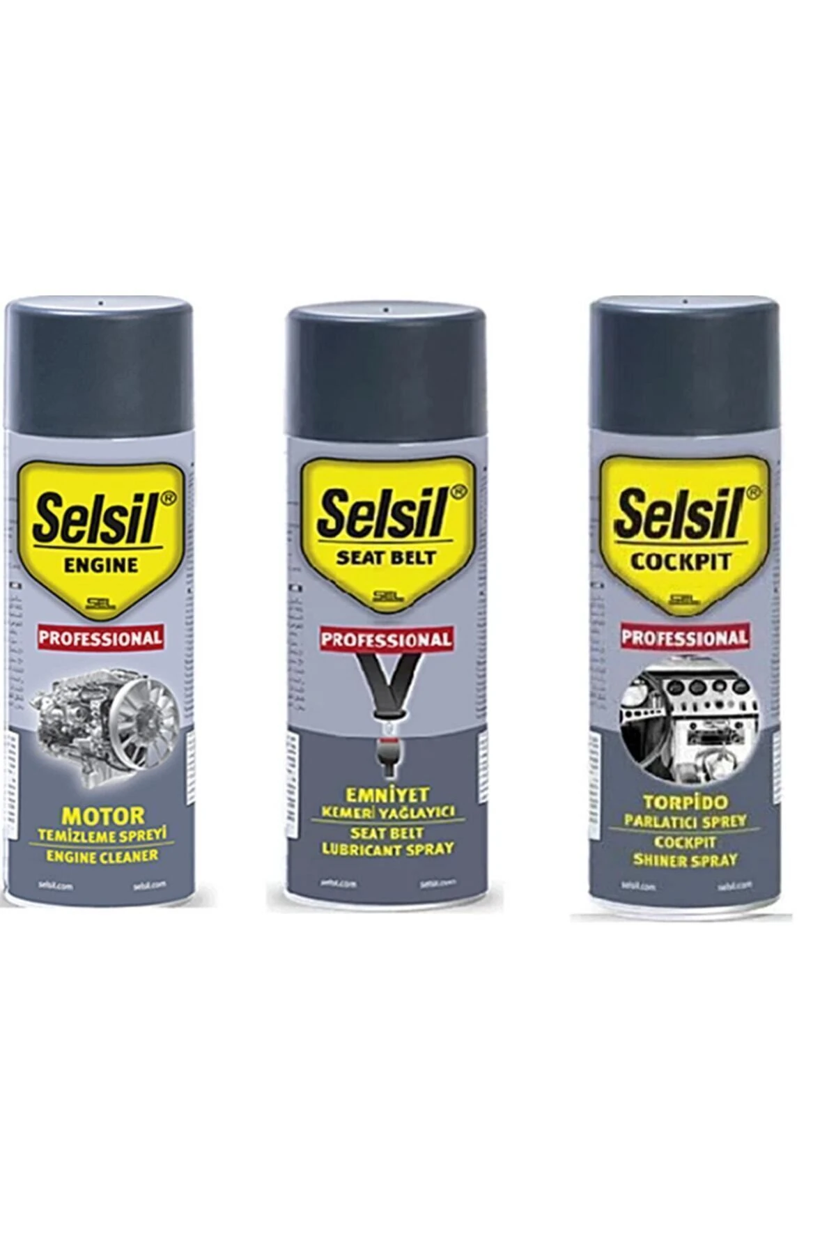 Motor Temizleme Spreyi 200 Ml / Emniyet Kemeri Yağlayıcı 200 ml / Torpido Parlatıcı 200 ml
