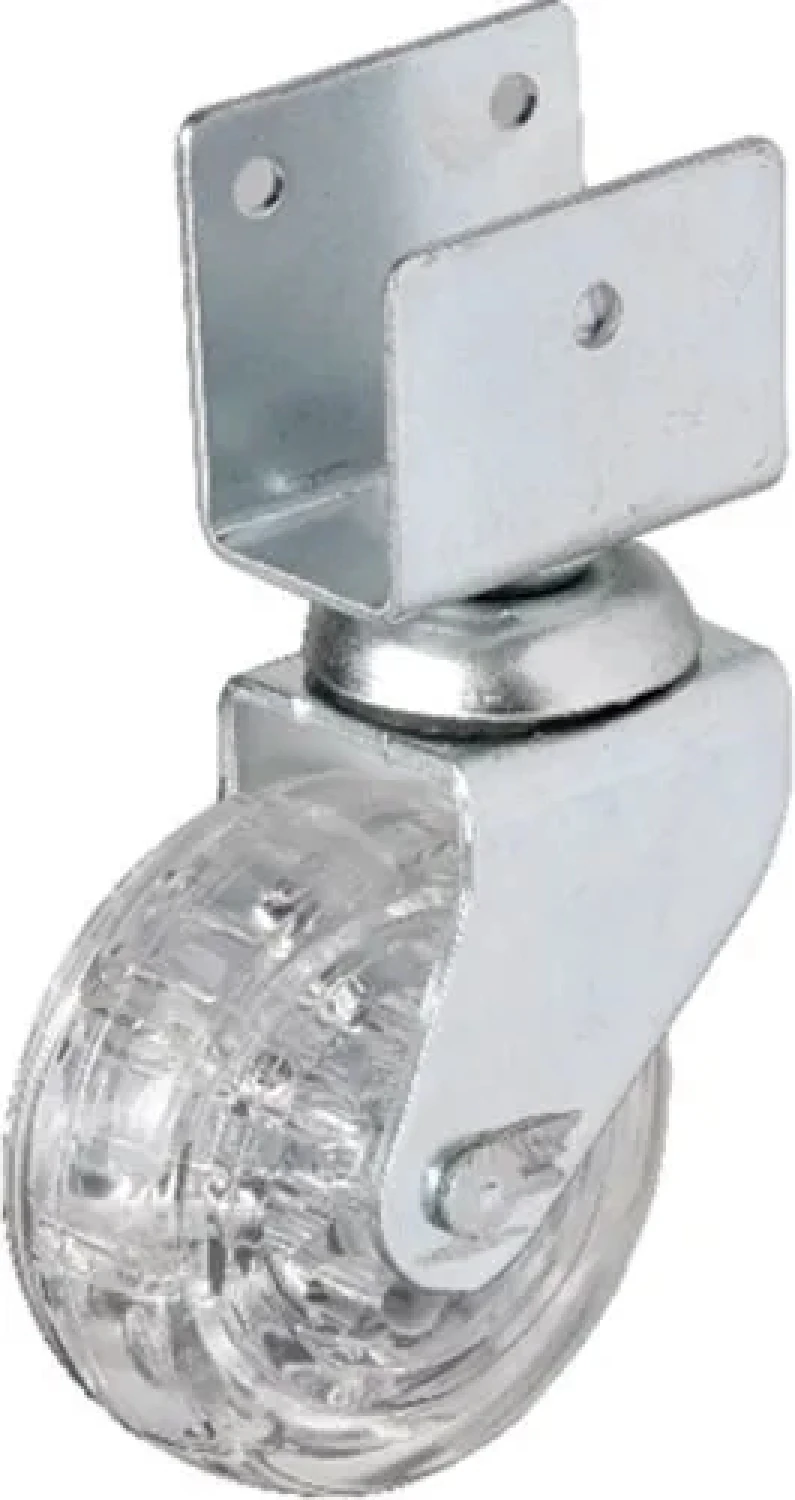 328 - 50X20 mm Şeffaf Makaralı Kısa U Tablalı Teker 4 Adet