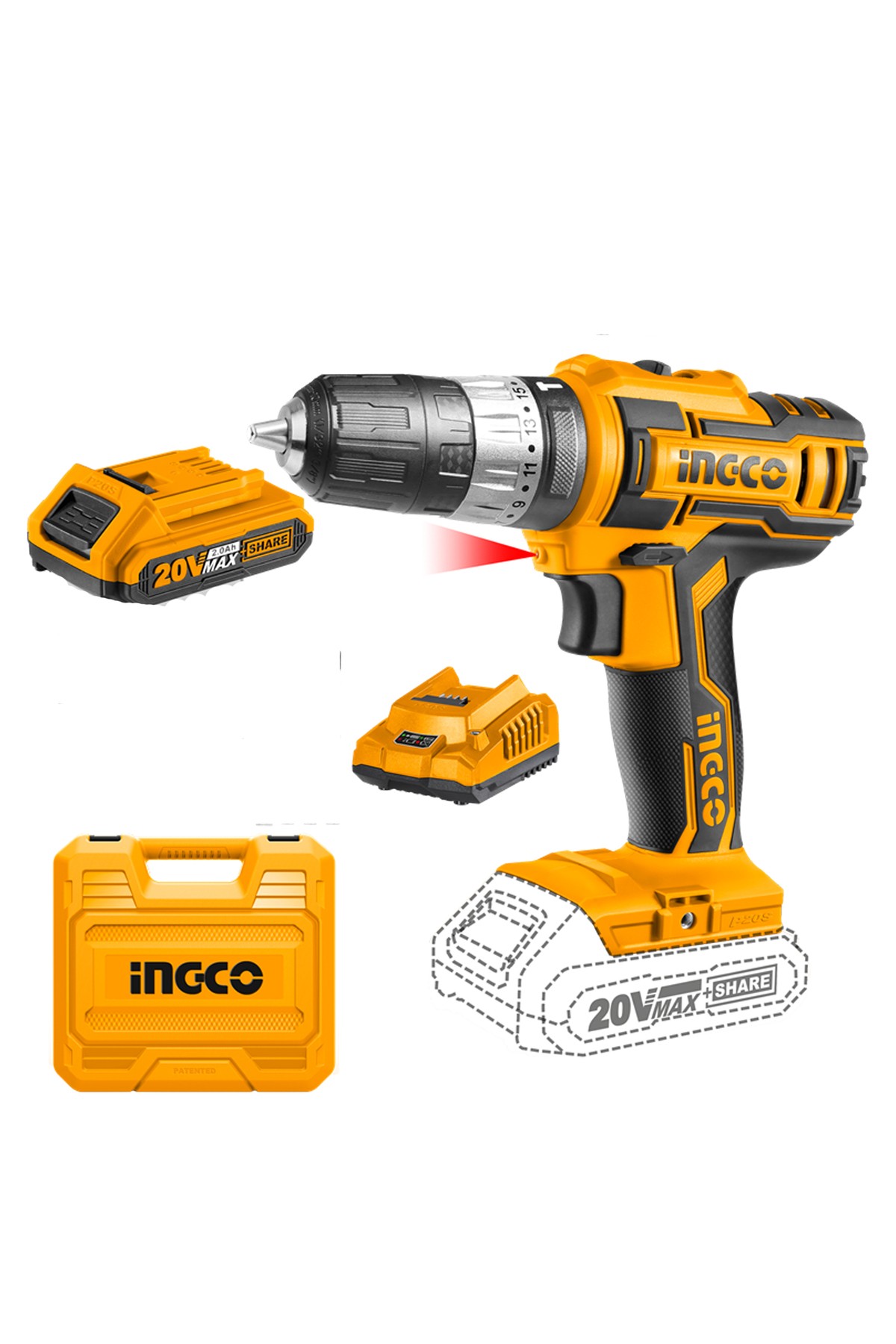 Cıdlı200215 Li-ion Akülü Darbeli Matkap 10 Mm 20v 2.0ah