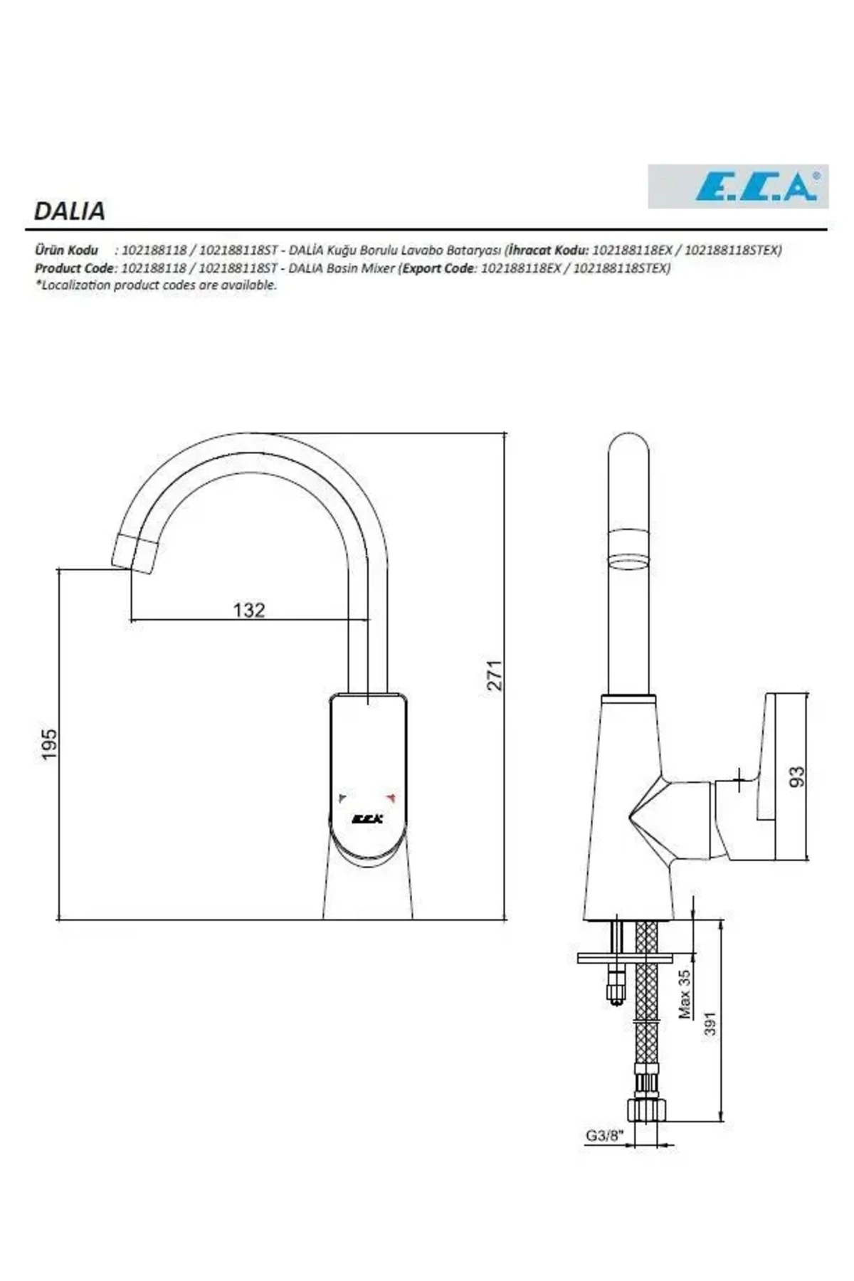 Dalia Lavabo Bataryası Kuğu