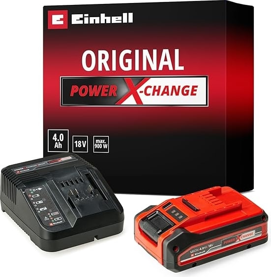 EİNHELL 4 Ah PLUS Power X-Change Başlangıç Seti (1x 18V 4 Ah akü, 1 x 3A şarj cihazı, 75 dakika şarj süresi, tüm Power X-Change cihazları için uygundur) -4512159