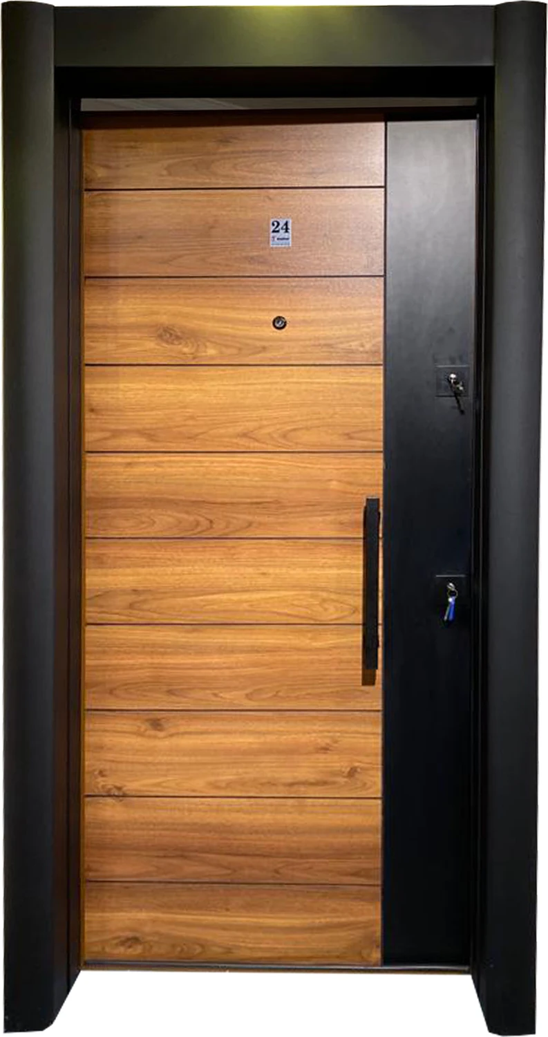 Ahşap Renk Çelik Kapı, Tırnaklı Sistem Çelik Kapı, Gizli Ayar Kasalı Çelik Kapı