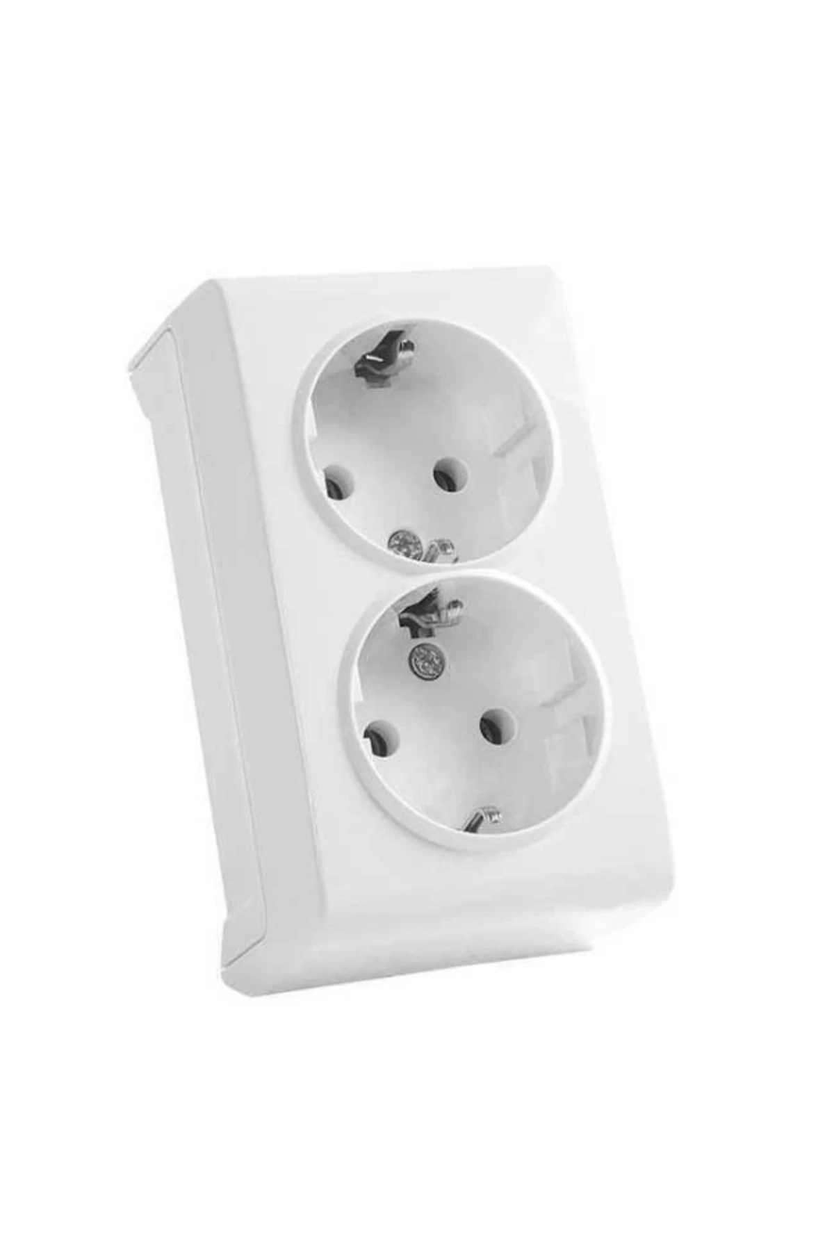 Vera Beyaz Sıva Üstü İkili Topraklı Priz 220v IP20