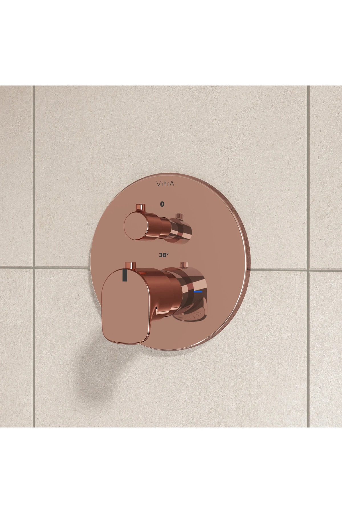 Root Round A4269526 Ankastre Termostatik Duş Bataryası, Sıva Üstü Grubu, Bakır