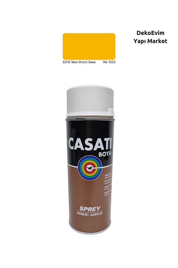 Sprey Boya S316 Taksi (Krom) Sarısı 400 Ml.