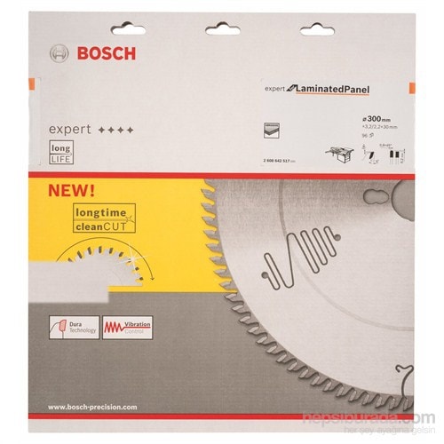 BOSCH - Expert Serisi Lamine Panel İçin Daire Testere Bıçağı - 300 X 30 X 3,2 Mm, 96 Diş