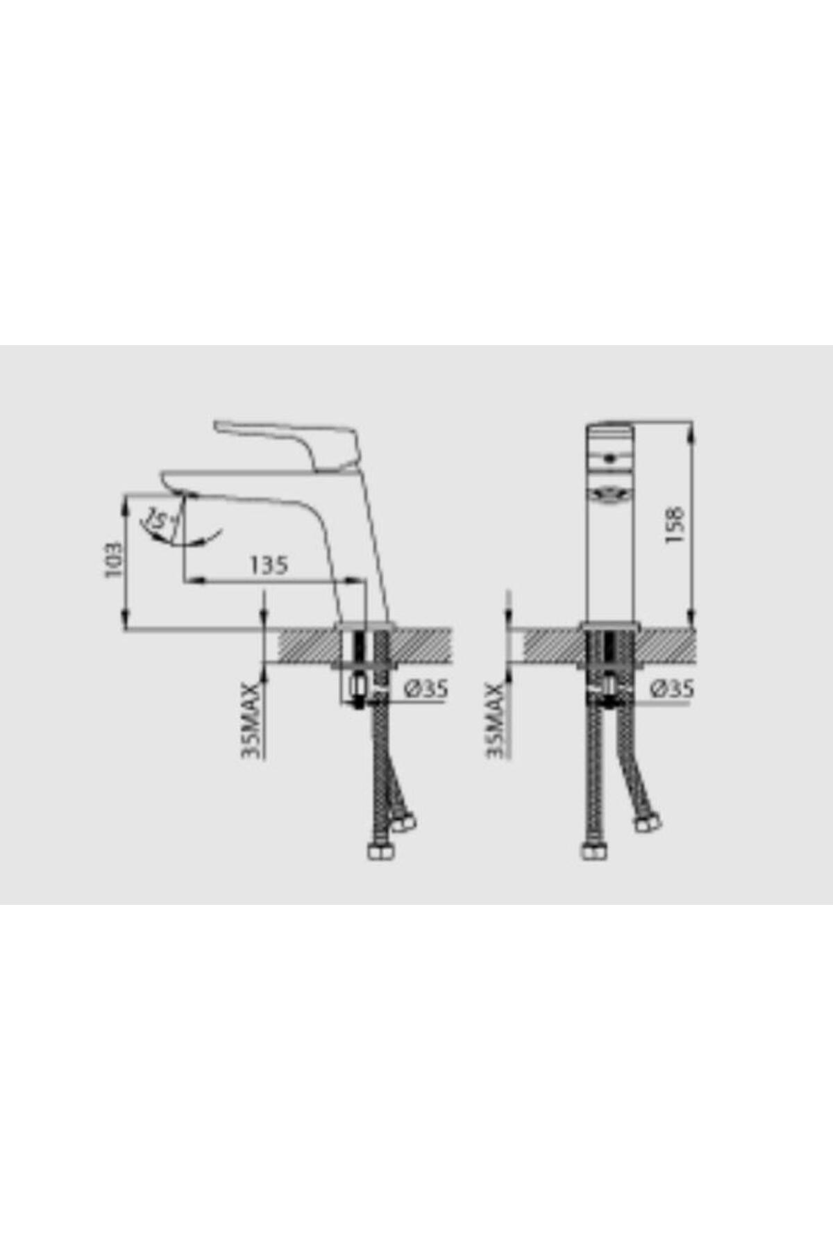 Slope Lavabo Bataryası Armatür Musluk Cappucino SP1500.CCM