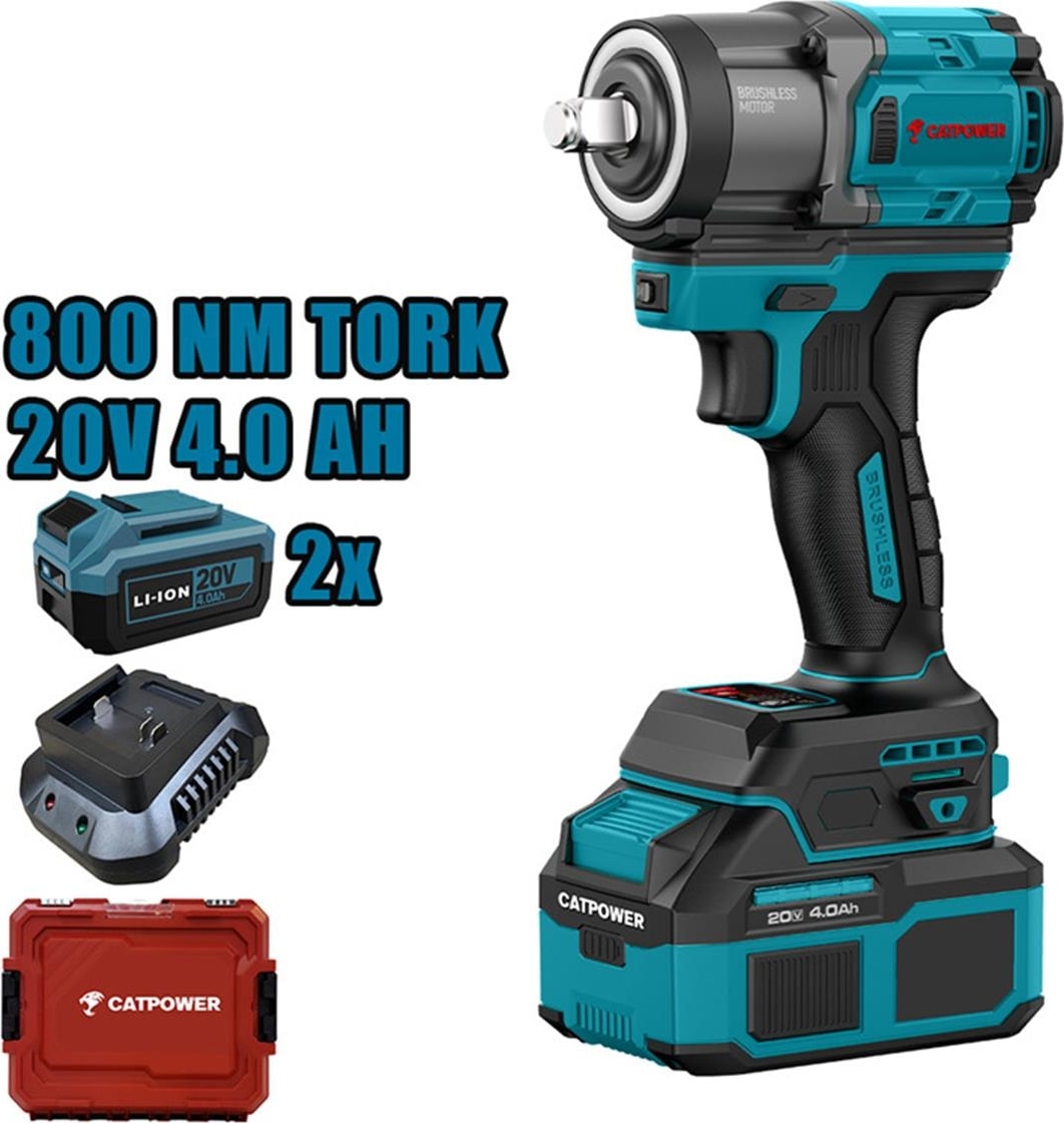 CAT4227 Kömürsüz Akülü Somun Sıkma 1/2'' 800NM Li-Ion 20V 4.0AH