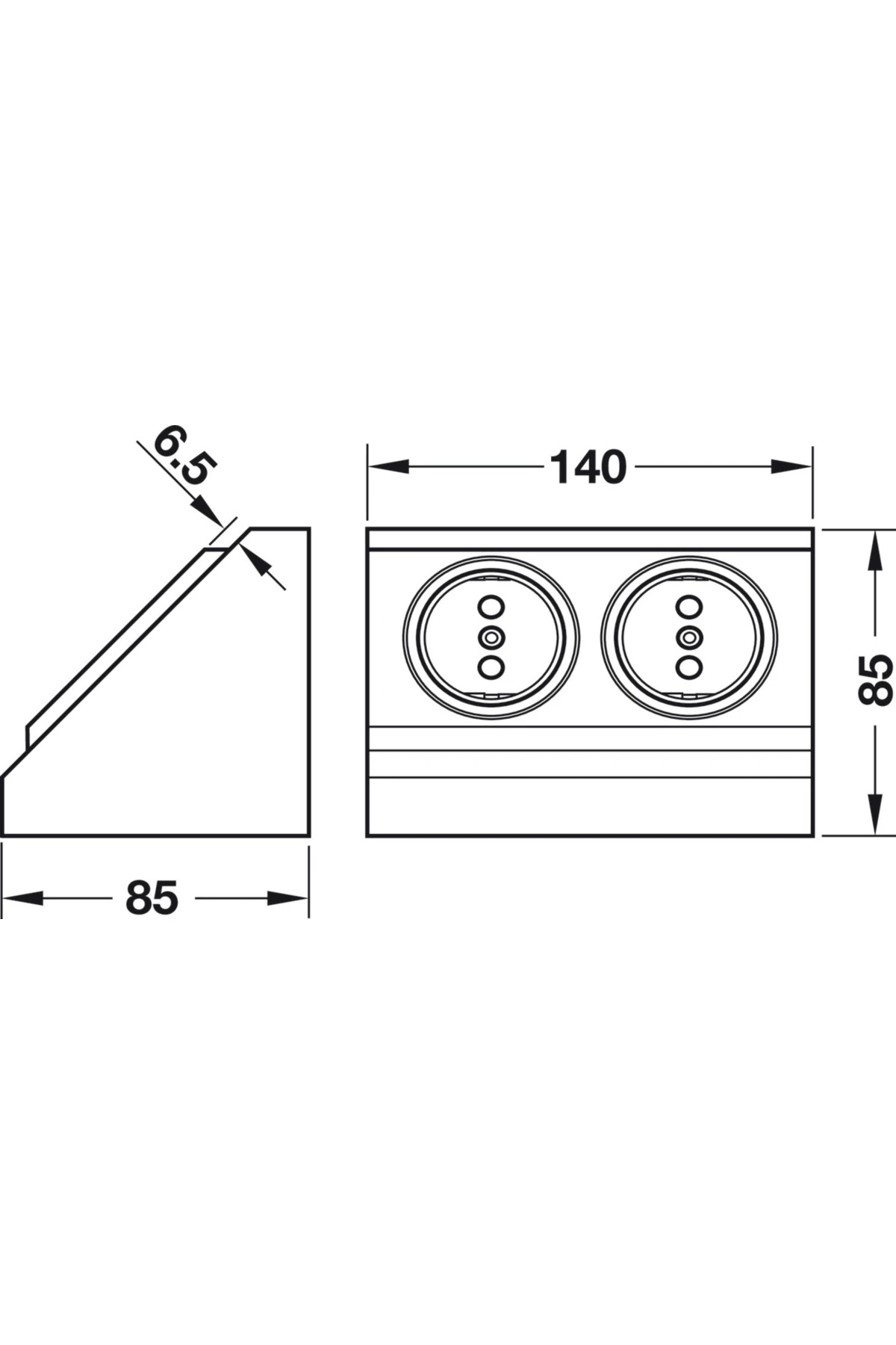 Enerji kutusu, 2'li Schuko emniyet soketi, 230 V