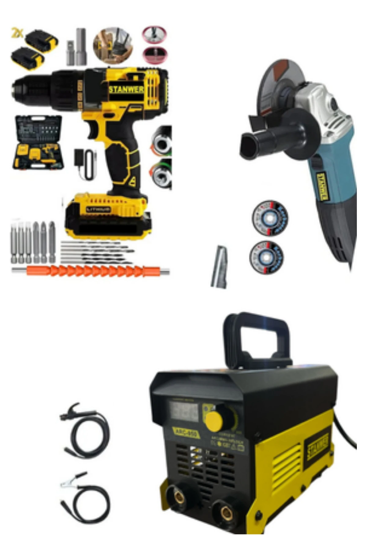 3 LÜ USTA SETİ MMA KAYNAK AKÜLÜ VİDALAMA VE TAŞLAMA