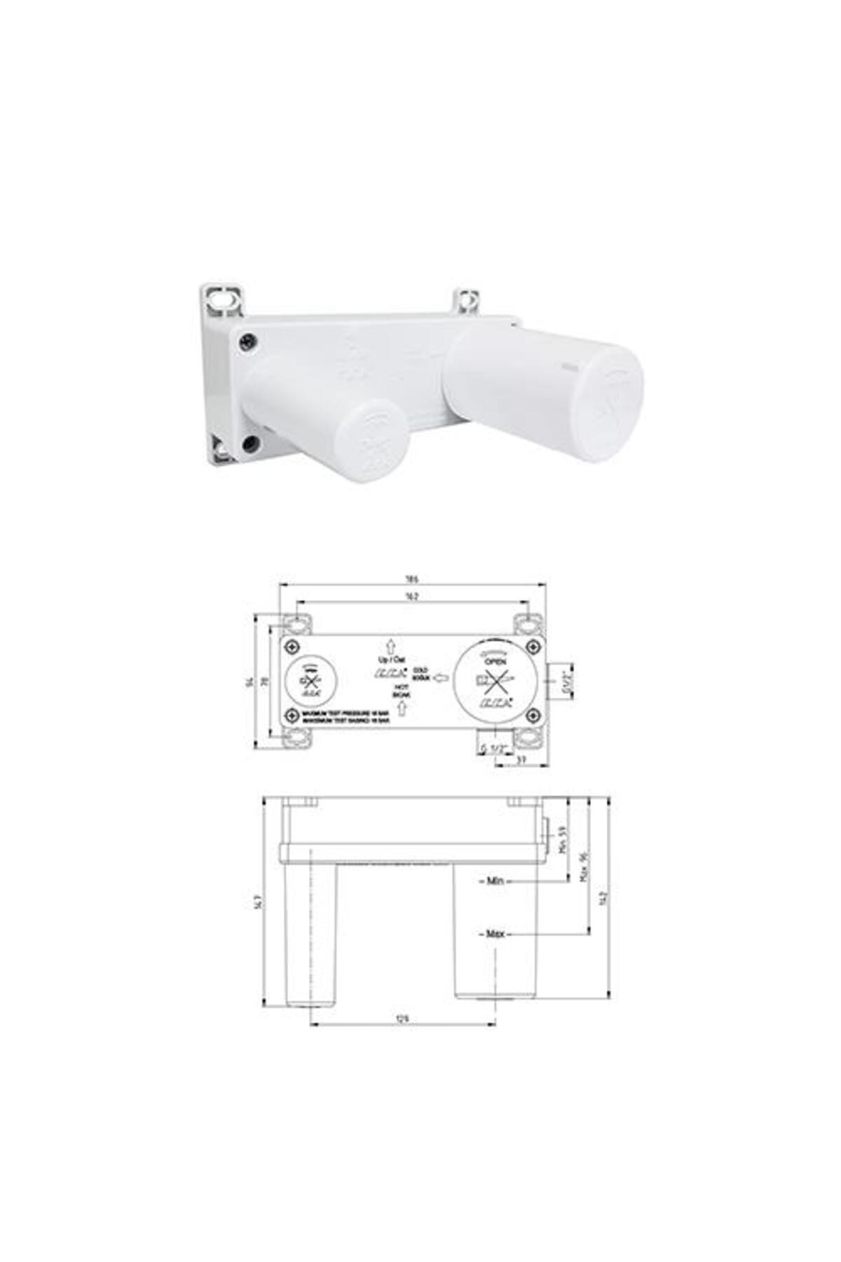 Myra Ankastre Gömme Lavabo Bataryası Set Mat Beyaz 102167603C4-YY+102166601C4