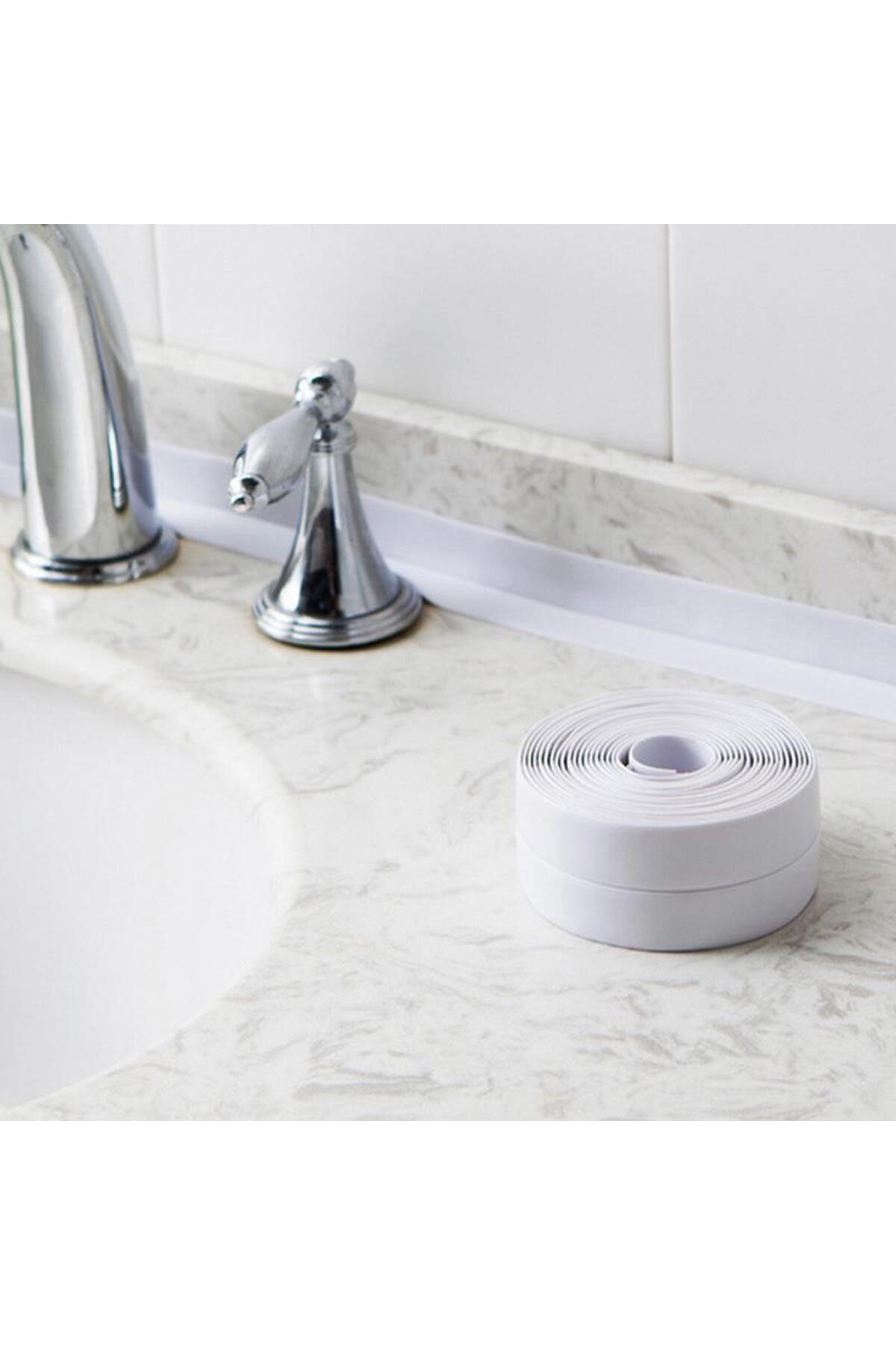 Su Sızdırmaz Banyo Duşakabin Küvet Kenar Mutfak Lavabo Ocak Izolasyon Bandı 3.2 Mt Beyaz