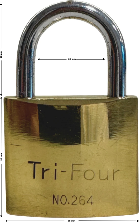 Trı Cırcle Asma Kilit Çelik Takviyeli Sarı 38 mm 1 Paket ( 12 Adet )