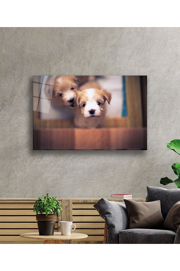 Köpekler Cam Tablo