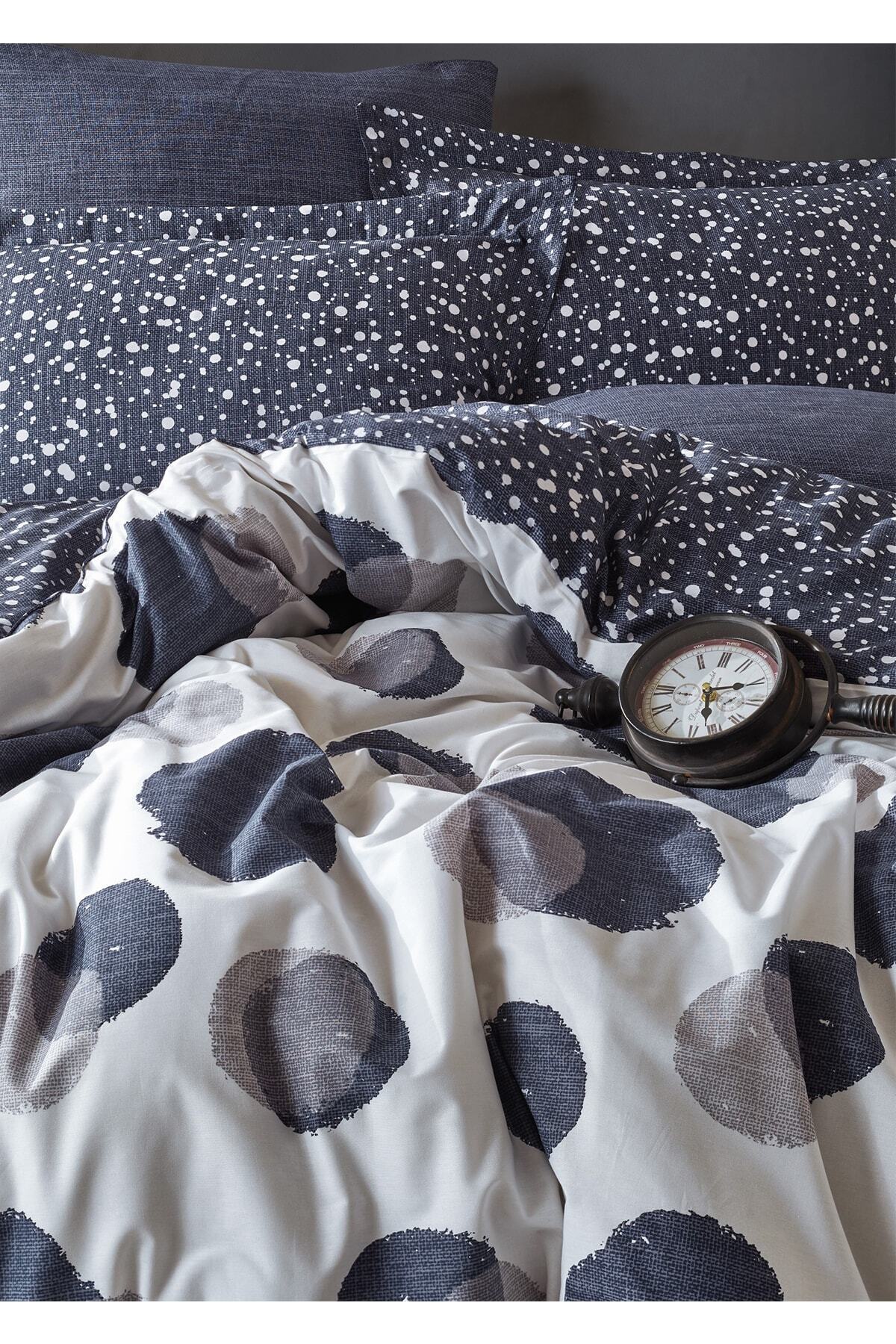 Modern Tek Kişilik Nevresim Takımı Orva Indigo