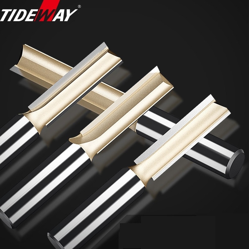 1 Adet Z00101 Tideway Düz Freze Uçları 1/2 1/4 Shank Çift Flüt Dalma Freze Kesici Karbür Uçlu Ağaç Işleme Kırpma Planya Aracı (Yurt Dışından)