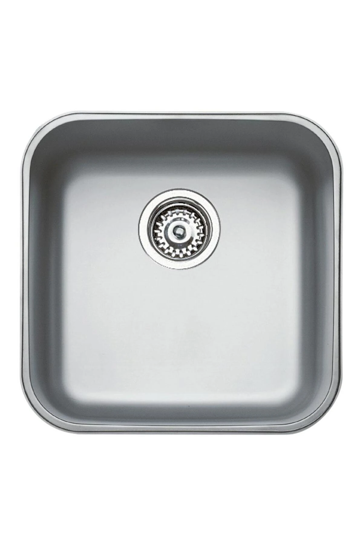 BE 40.40 Paslanmaz Çelik Evye, Mikro keten yüzeyli, Tezgah altı, 40x40 cm