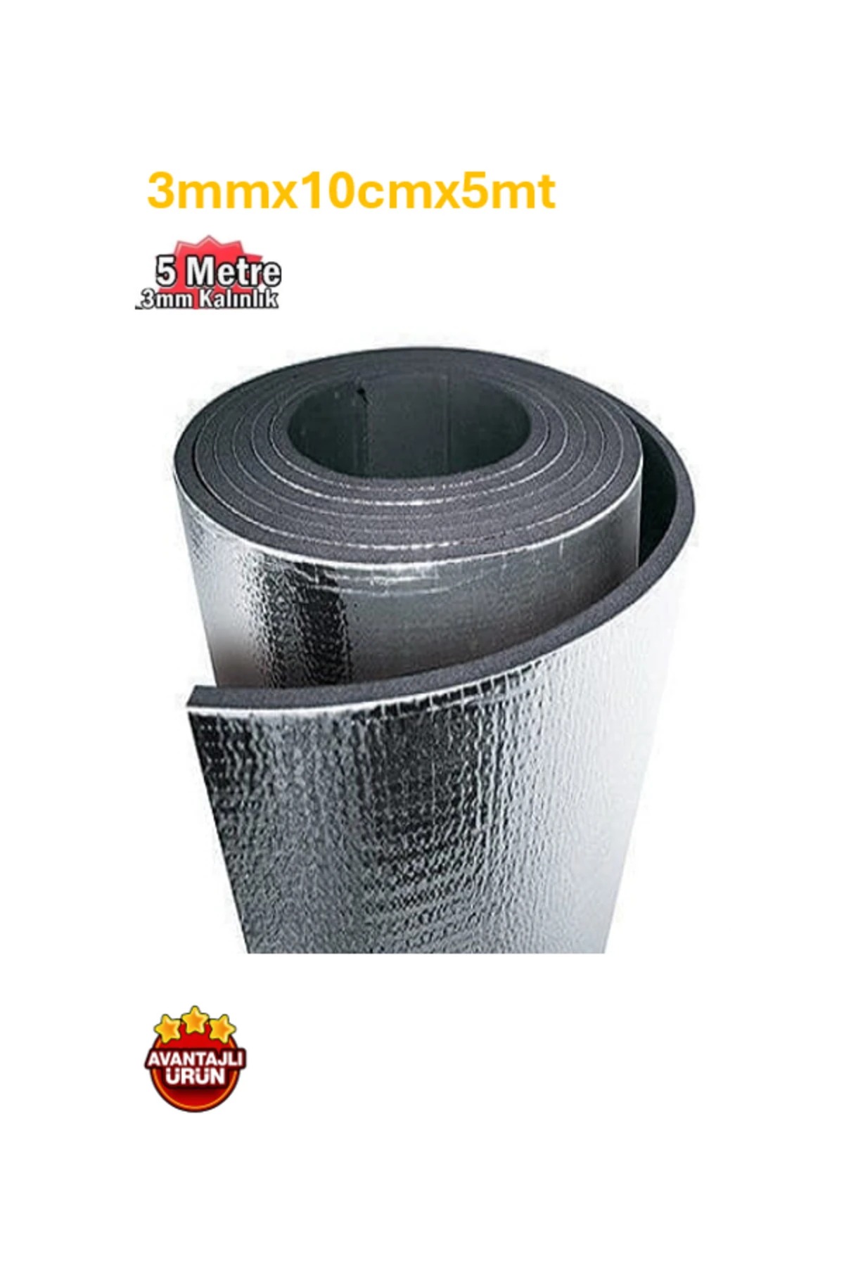 Folyolu Kauçuk Bant 3mmx10cmx5mt Isı Ve Ses İzolasyon Bandı Alüminyum Kauçuk Yalıtım Bandı