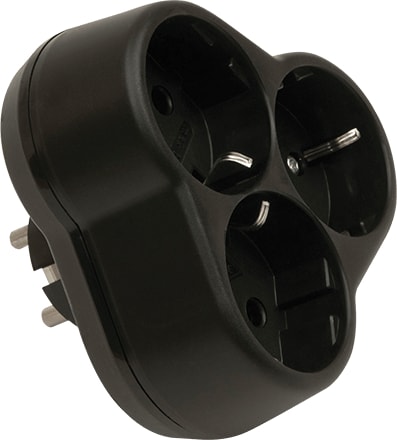 Topraklı Üçlü Siyah Fiş Priz Yonca