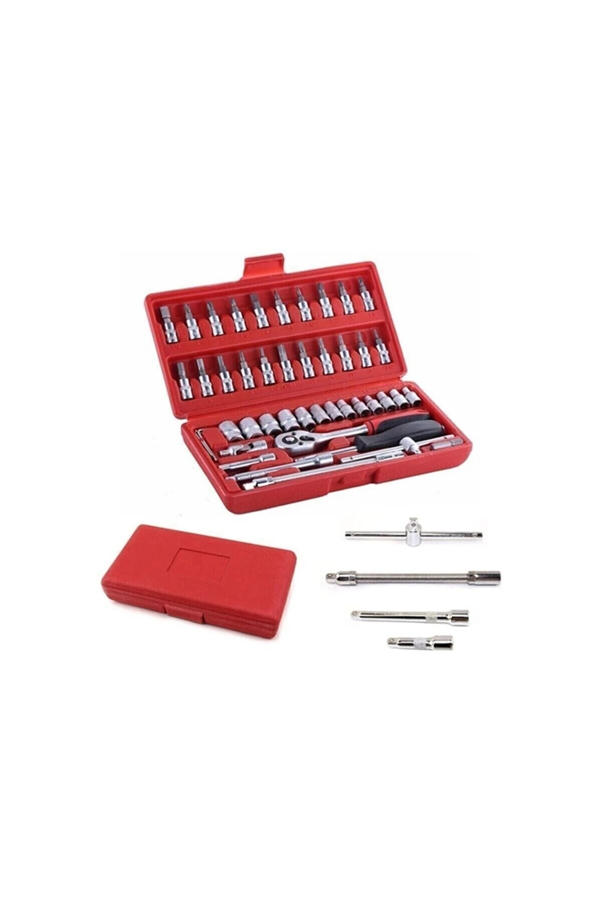 Cr-v Max 1/4 Cırcırlı 46 Parça Lokma Anahtar Takımı Uç Seti Tam Set