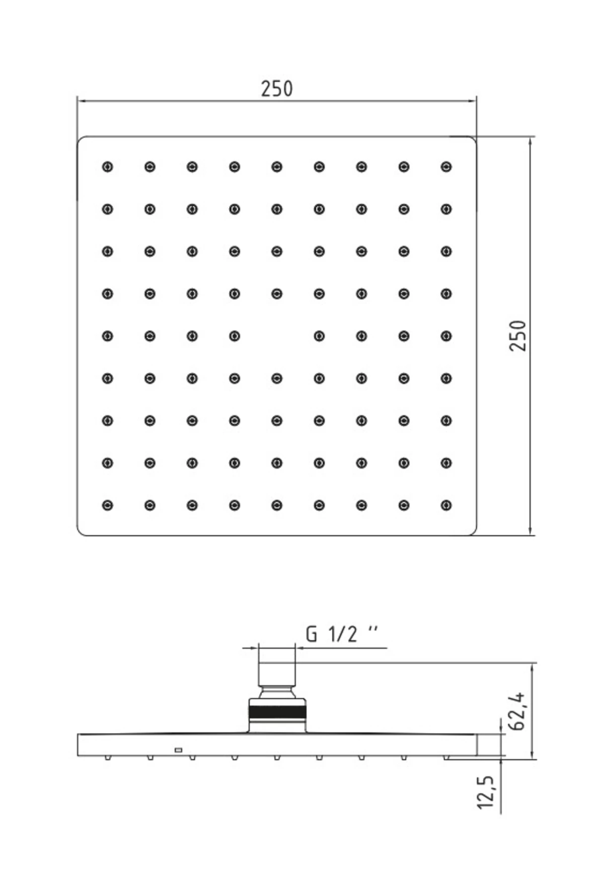 Tiera Kare Ankastre Gömme Duş Bataryası Seti Tüm Parçalar Dahil