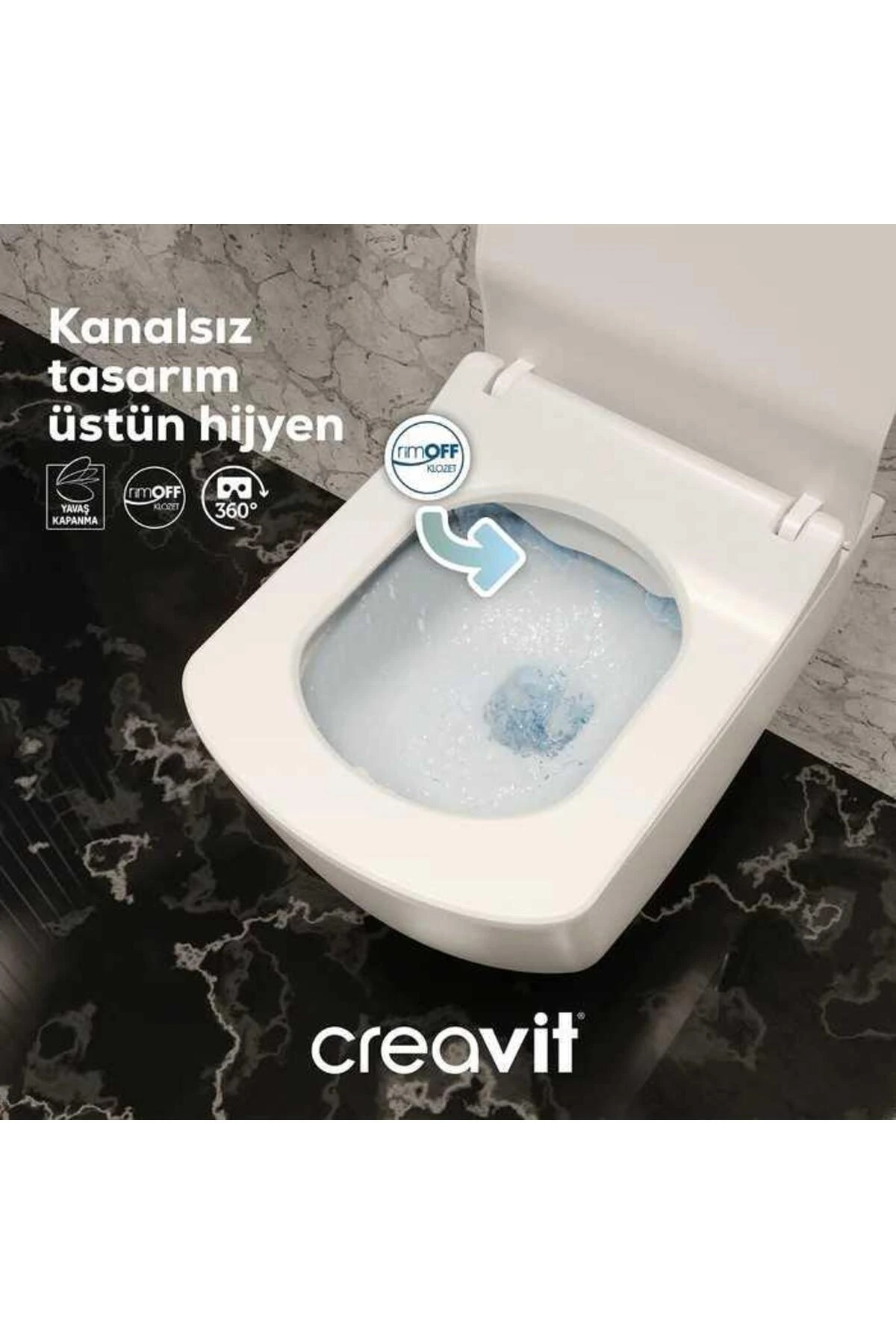 Elegant Rim-Off Kanalsız Asma Klozet (EG321.00) + Elegant TP Yavaş Kapanan Kapak 2'li Set