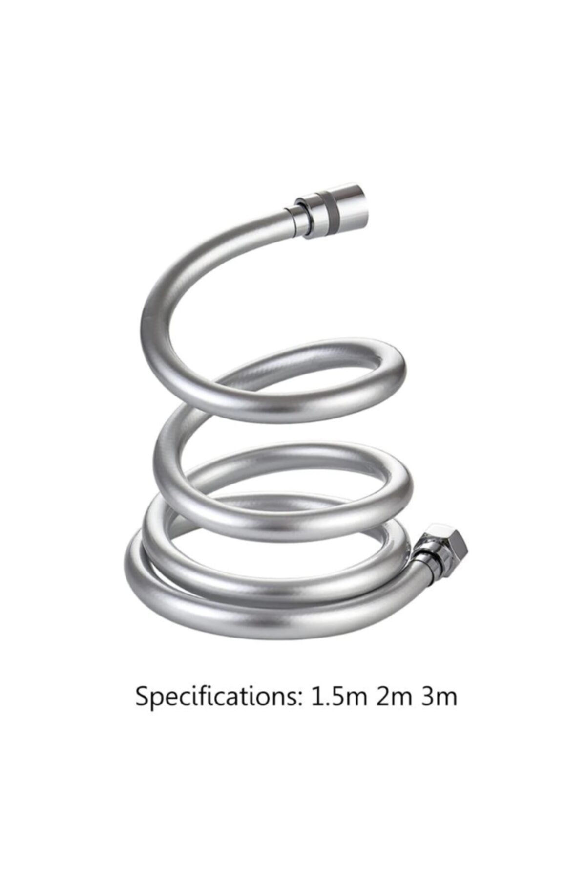 Gümüş Pvc Banyo Duş Hortumu Dayanıklı Banyo Musluk Duş Hortum 1,5 Metre