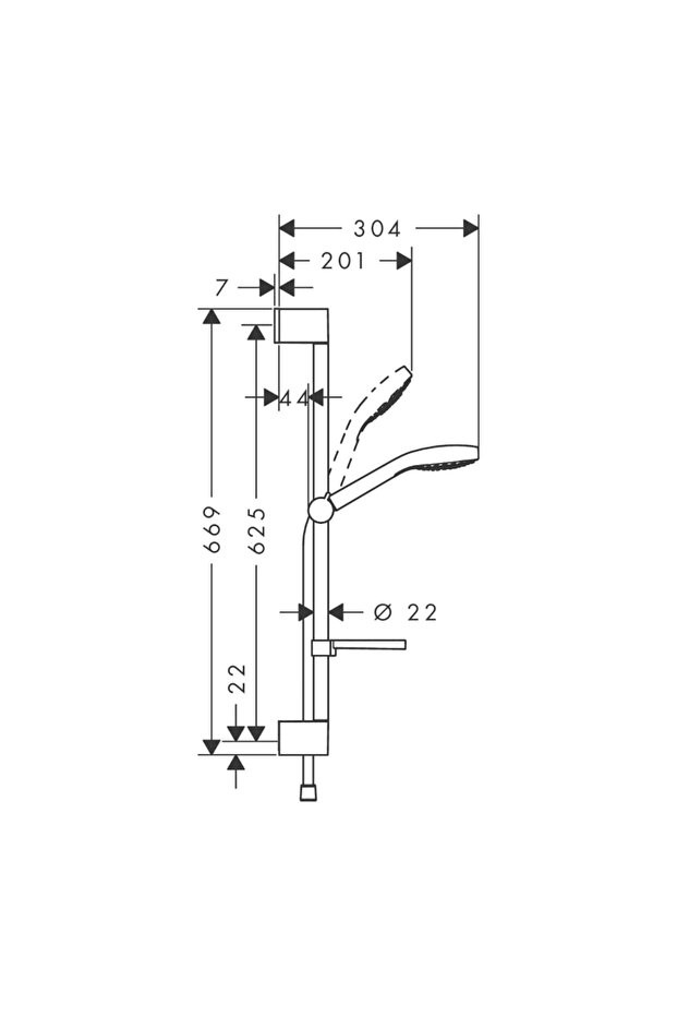 Croma Select E duş Seti Vario, 65 Cm Duş Barı Ve Sabunluk Ile - 26586400