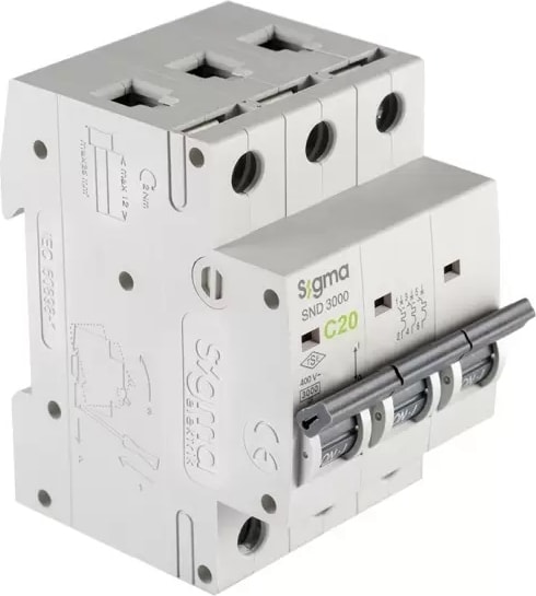 3X20A 3ka C Tip Otomatik Sigorta