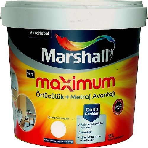 Marshall Maximum Mat Silikonlu Silinebilir İç Cephe Boyası 2,5 lt