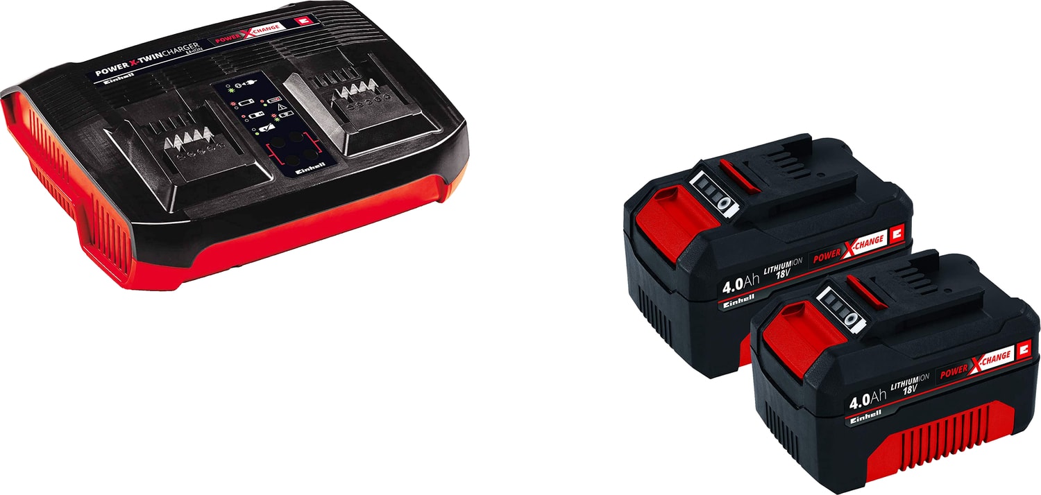 EİNHELL 18V 4Ah Çift Akü ve Power-X-Twincharger Ikili Şarj Cihazı