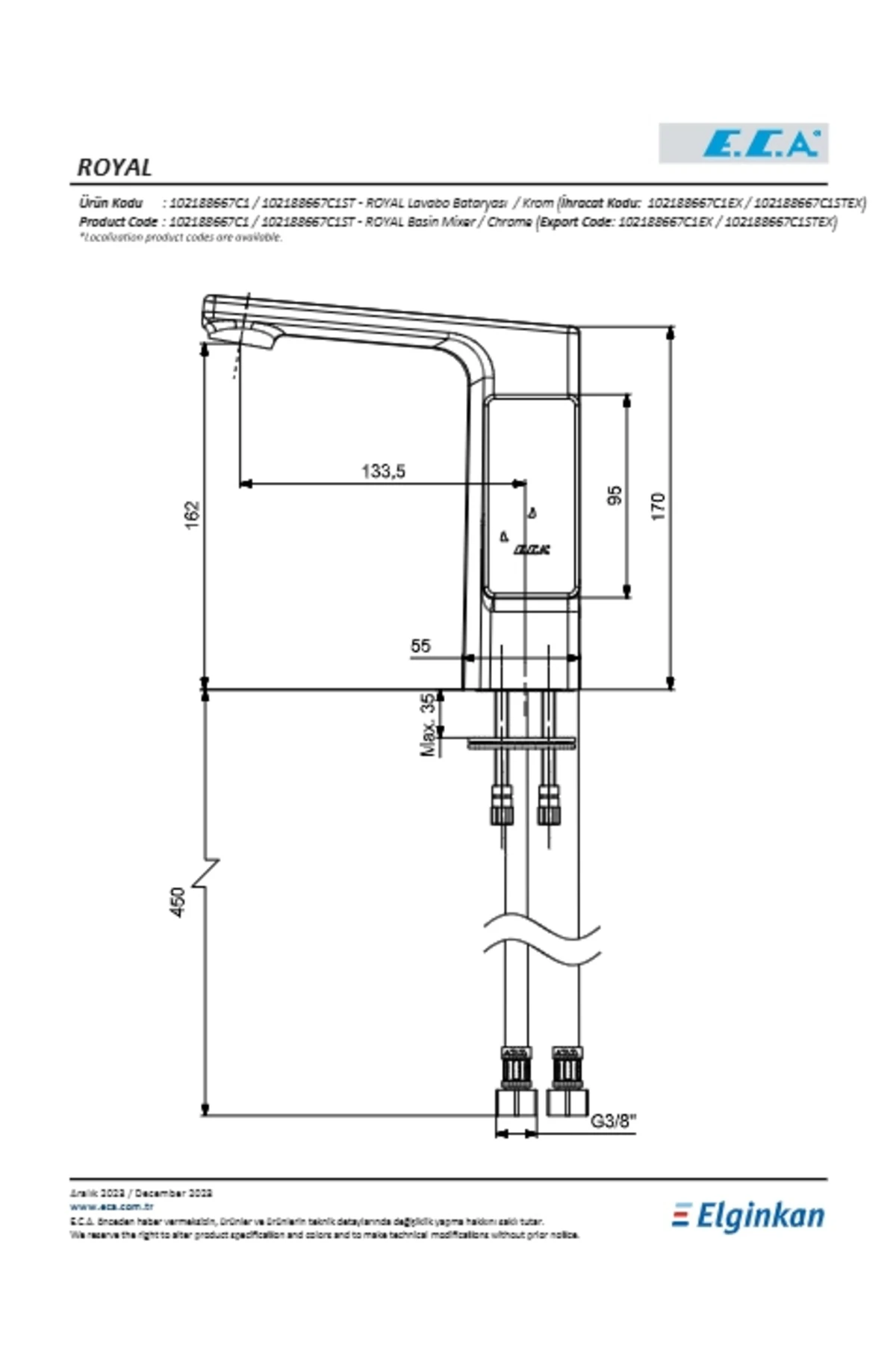 Royal Yandan Kollu Lavabo Bataryası Mat Siyah