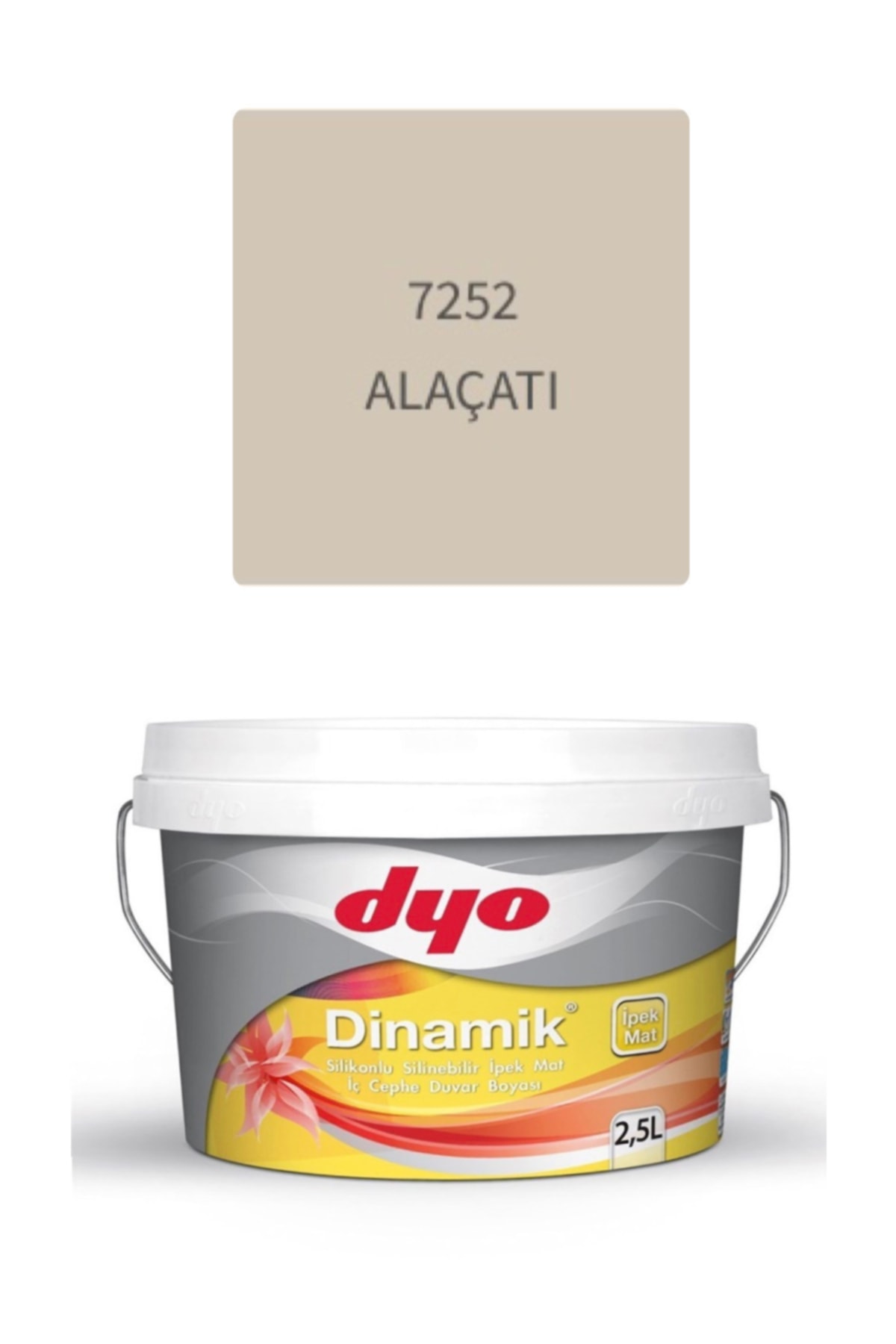 Dinamik Silikonlu Silinebilir İpek Mat İç Cephe Duvar Boyası 2.5lt