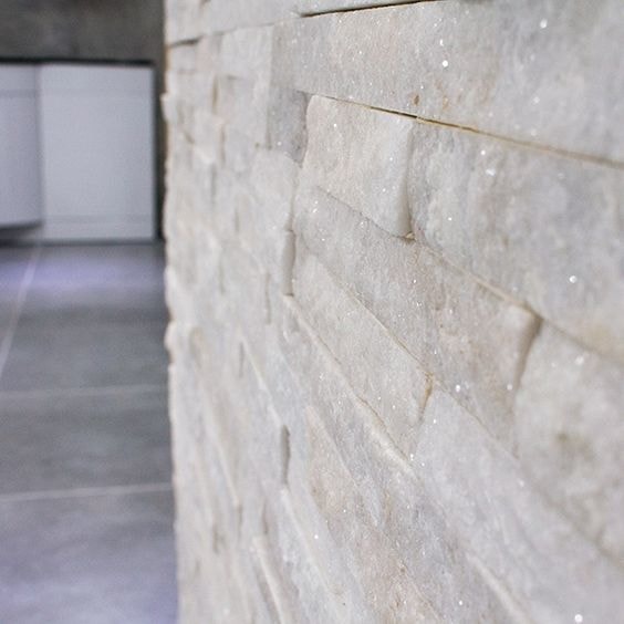 5X10Cm White Mermer Doğal Taş Patlatma Taş Mozaik Duvar Kaplaması