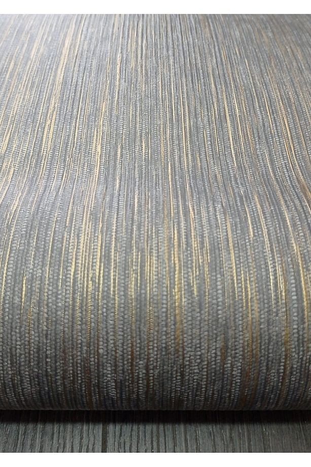 Antrasit Üzerine Gold Detaylı Silinebilir Duvar Kağıdı